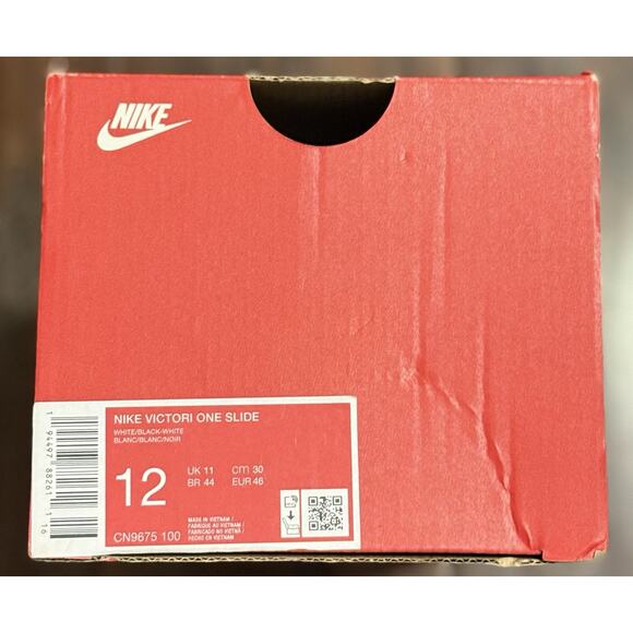 NEW Nike Victori One Slide White Black CN9675-100 Men’s Size 12 - Picture 7 of 7